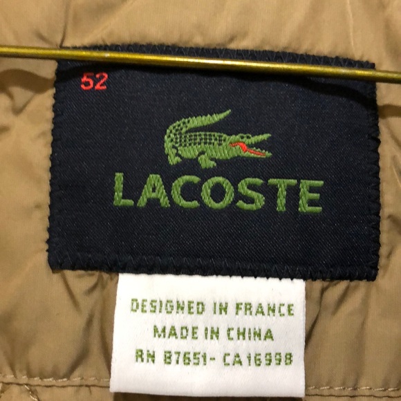 NEW WITH TAGS!! LACOSTE PUFFER COAT SIZE 52/L MENS - Picture 3 of 4